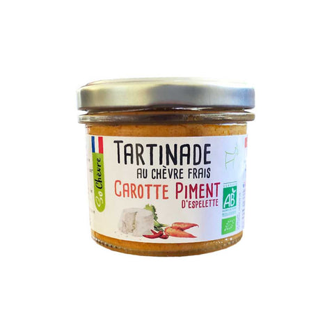 Tartinade au chèvre frais carotte piments d'Espelette