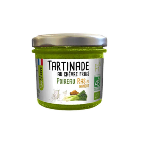 Fresh goat cheese spread with leeks and organic Raz el Hanout